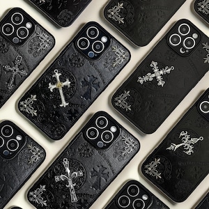 Coque de téléphone vintage croix gothique pour iPhone, étui esthétique sombre pour iPhone 11 12 13 14 15 16, Pro, Promax, Plus, cadeau inspiré de la foi, cadeau de vacances