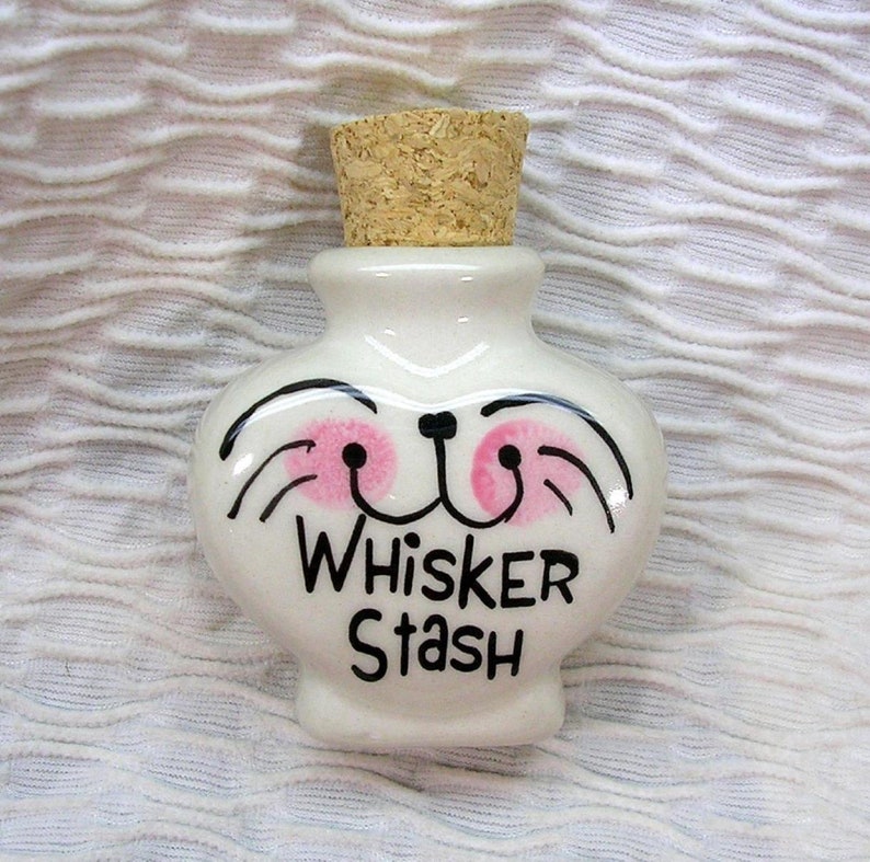 Pottery Heart Jar Kitty Whisker Stash With Paw Prints Handmade by Gracie image 2