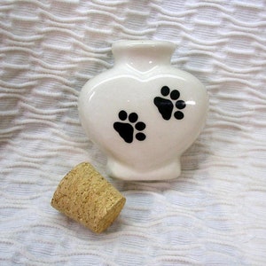 Pottery Heart Jar Kitty Whisker Stash With Paw Prints Handmade by Gracie image 6