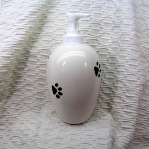 Grey and White Soap Dispenser or Lotion Bottle Handmade In Ceramic by Grace M. Smith image 5