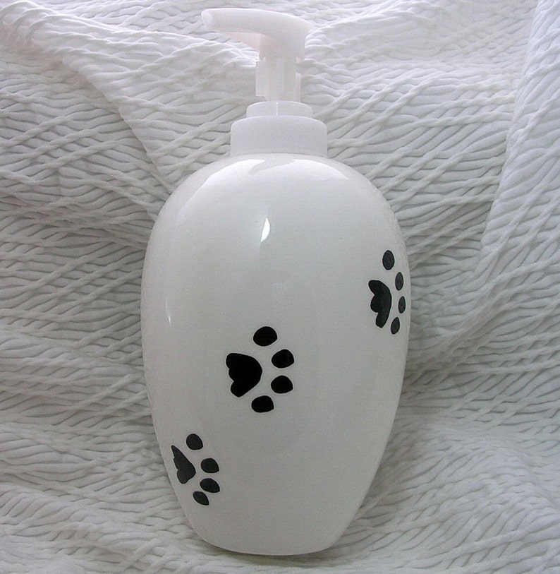 Gray Striped Tabby Cat Lotion Bottle Or Soap Dispenser Ceramic Handmade by Grace M. Smith image 2