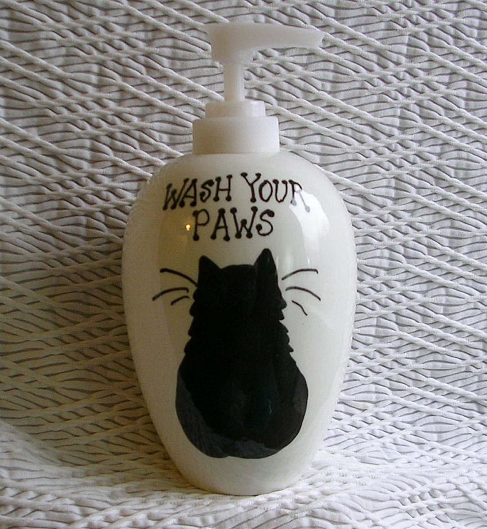 Black Cat Soap Dispenser Wash Your Paws Handmade Ceramic by Etsy