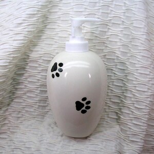 Grey and White Soap Dispenser or Lotion Bottle Handmade In Ceramic by Grace M. Smith image 2