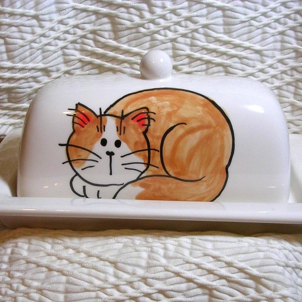 Cat Butter Dish Etsy