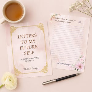 Cartas para o meu futuro seguro - Um diário de escrita guiada | Diário digital para impressão da The Violet Society