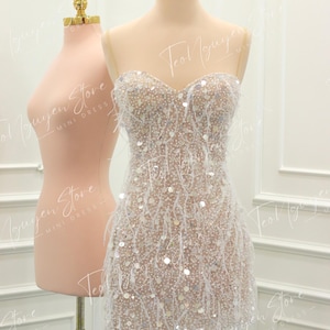 Sparkle Mini Reception Dress, Sparkling Short Wedding Dress, Custom ...