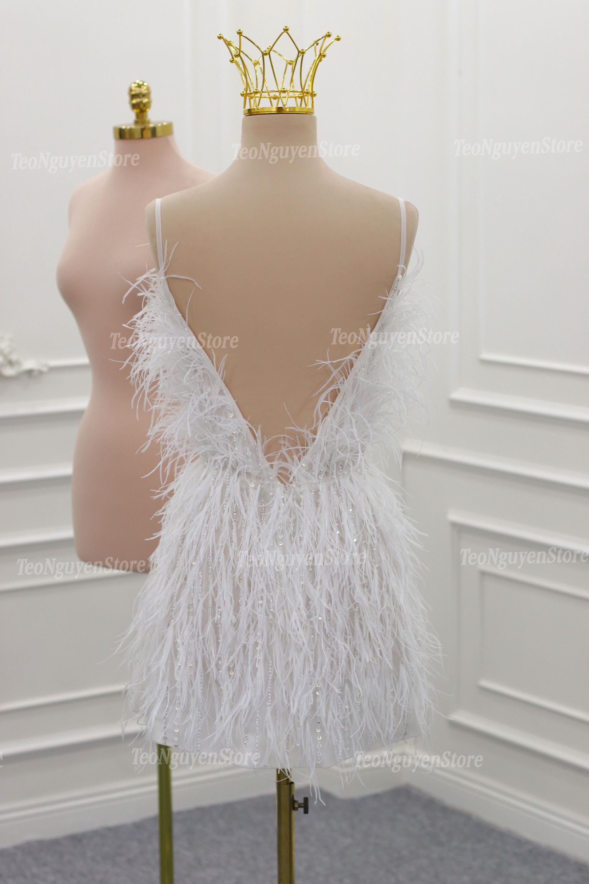 Mini Feather Wedding Dress. Short Sparkly Wedding Dress. Short Feather Bridal Reception Dress. Custom Short Dress. Short Party Dress. Mini Feather Wedding Dress. Short Sparkly Wedding Dress. Short Feather Bridal Reception Dress. Custom Short Dress. Short Party Dress.