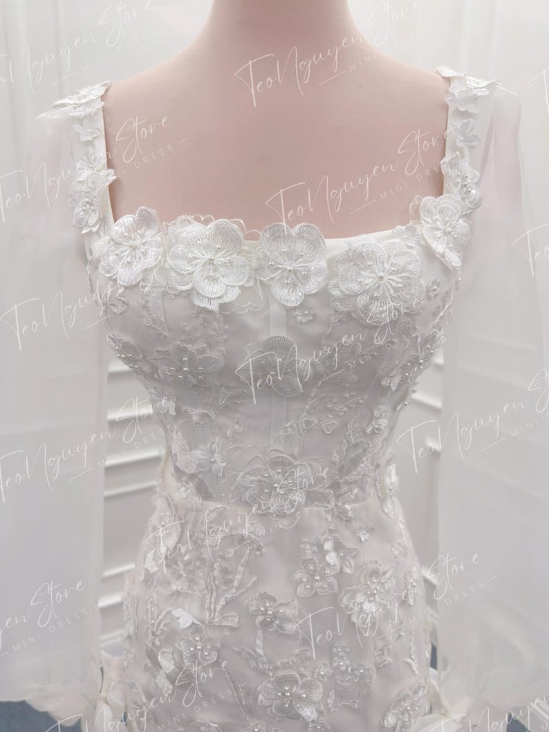 Luxurious Dinner Floral Lace Pattern Mini Dress