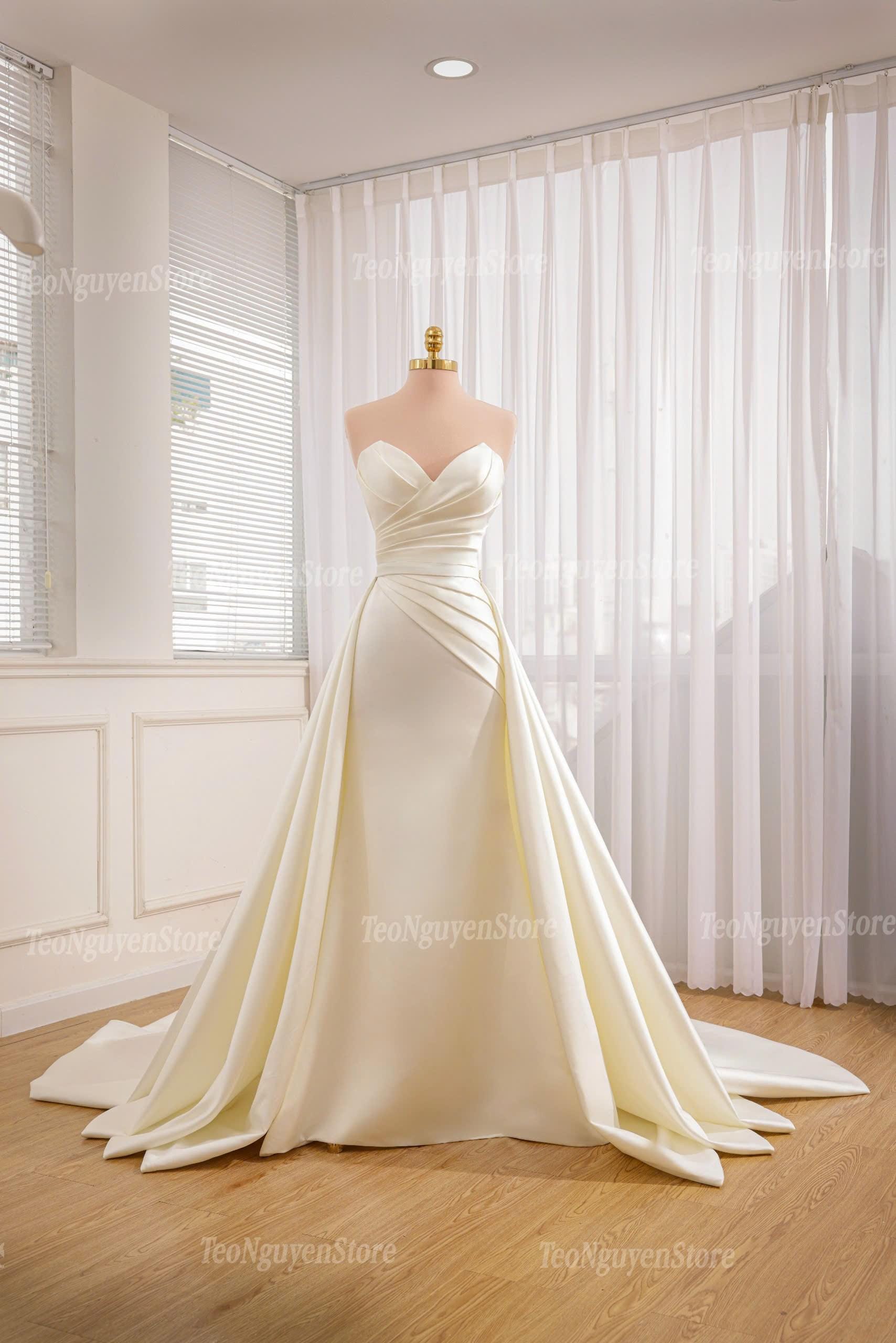 white christmas dresses Beige Sleeveless Satin Dress – Désir Couture