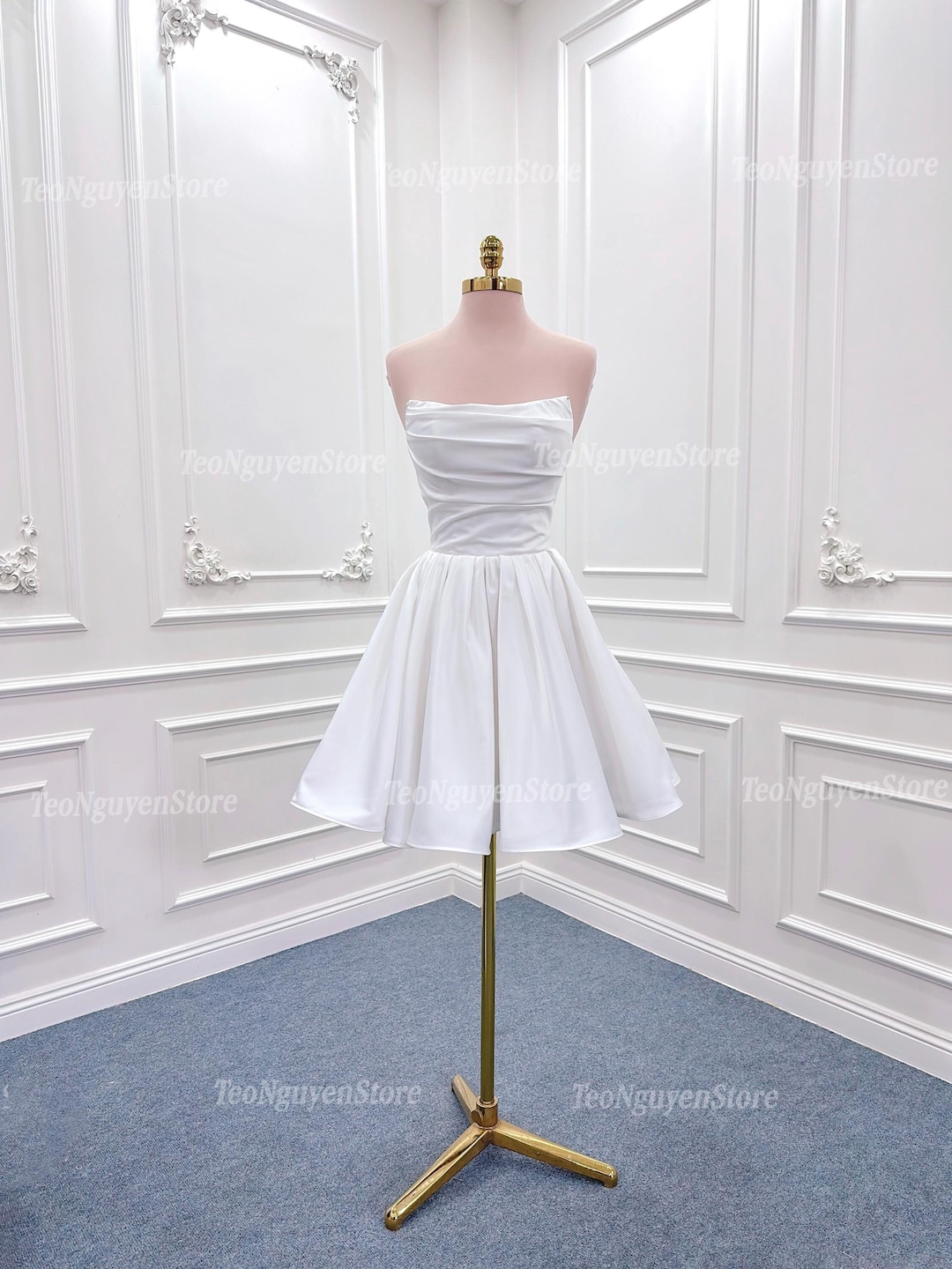 Elegant A-line Satin Off-The-Shoulder Short Wedding Dress