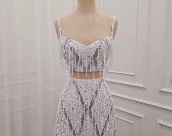 beaded taylor swift dress Mermaid One Shoulder Beading Maxi Long Satin Wedding Dresses Online main image 0
