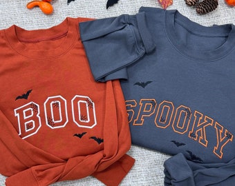 Custom Boo Embroidered Sweatshirt | Spooky Halloween Crewneck | Personalized Autumn Pullover | Fall Sweater