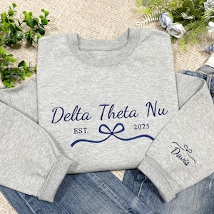 Personalisierte griechische Buchstabe College Crewneck, College Sorority Bestickte Varsity Crewneck, Sorority Crewneck, High School Pullover