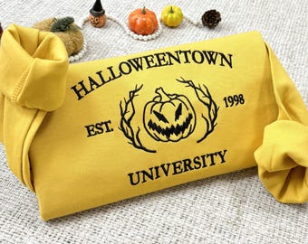 Besticktes Halloweentown 1998 Universitäts-Sweatshirt | Kürbis-Sweatshirt | Geschätzt. 1998 Halloween Pullover | Halloween Geschenk