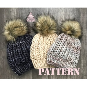 The Moab Beanie Pattern, Knitted Hat Pattern, Knitting Pattern, Chunky Hat