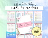 Ultimate Cleaning Planner Bundle, Cleaning Template Bundle, ADHD Cleaning Planner, Family Chore Chart, Ultimate Declutter Challenge