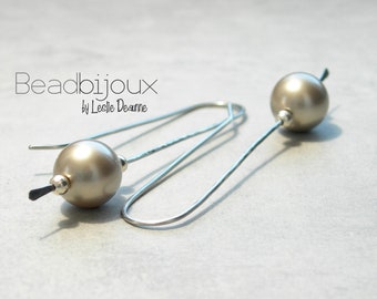 Silver Minimalist Dangle Threader Earrings in Hypoallergenic Stainless Steel Sterling Silver and Pearls