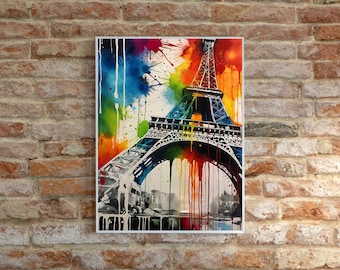 Eiffel Tower Paris poster - Digital downloads - Printable wall art - Home decor - House gifts - Photo frame - Paint frame