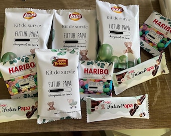 Box personnalisée Kit de survie futur papa
