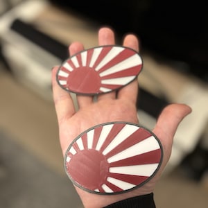 Rising Sun Car Emblem: 3D Printed JDM Badge - Toyota/Nissan/Honda