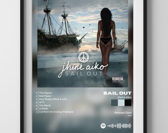 【額縁付き】Jhene Aiko Sail Out A2ポスター Sail Out • Jhene Aiko Album Poster - Set of Two, Rnb, Hip-hop - Etsy