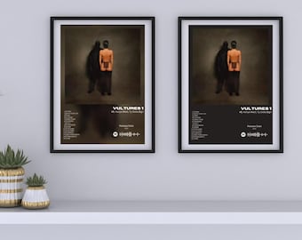 VULTURES 1 • Kanye West, Ty Dolla Sign Album Poster - Set of Two, Rap, Hip-Hop