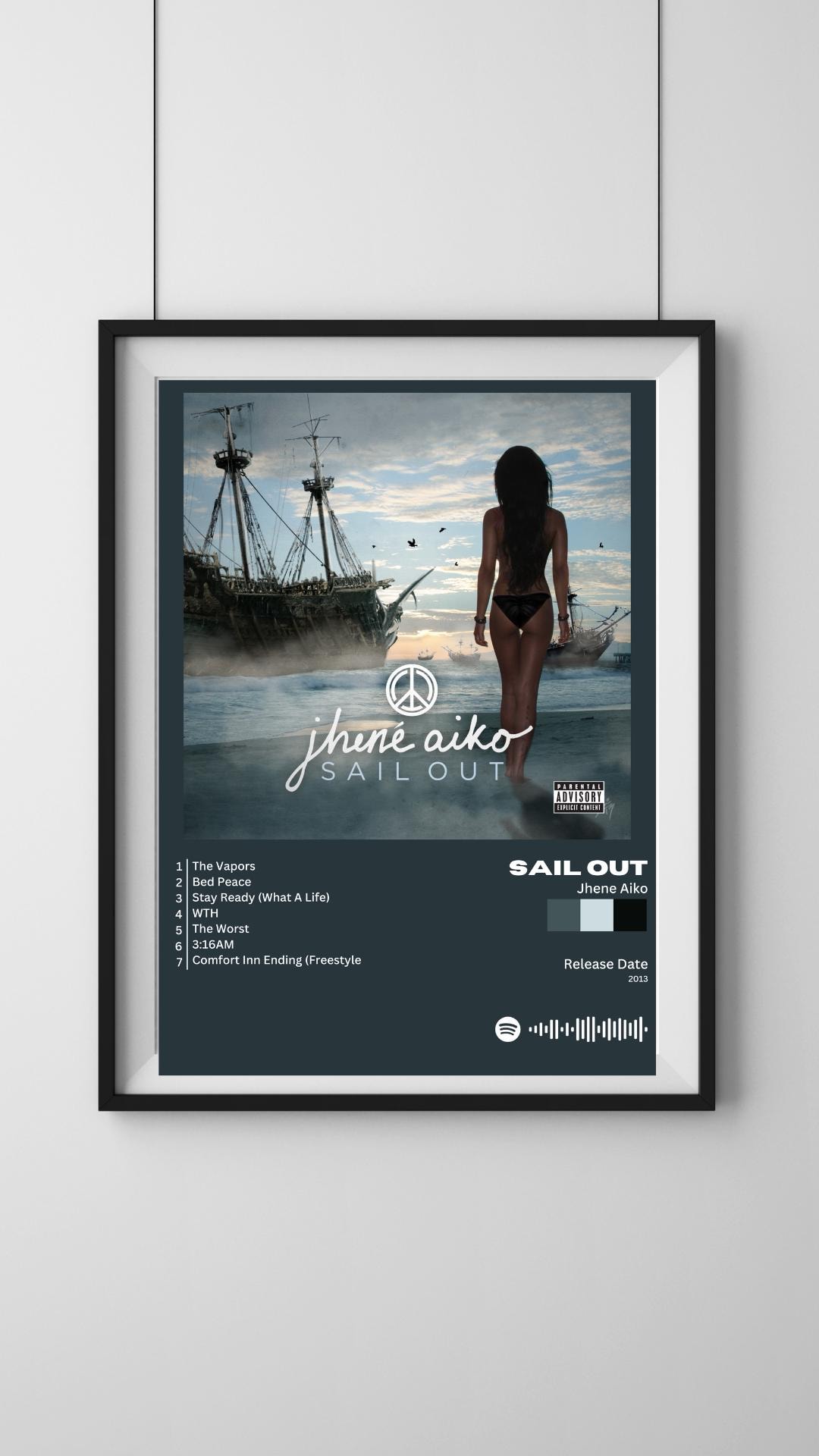 【額縁付き】Jhene Aiko Sail Out A2ポスター Sail Out • Jhene Aiko Album Poster - Set of Two, Rnb, Hip-hop - Etsy