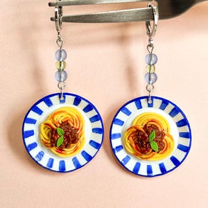 Spaghetti Bolognese earrings | Tomato earrings | Pasta earrings | Clay food earrings | Food earrings | Polymer clay earrings | Pasta lover