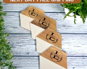 Customized Coasters Set of 4-Gift for Housewarming, Anniversary, Birthday, Wedding, Gift for her, Engagement gift, Charcuterie gift, Couples