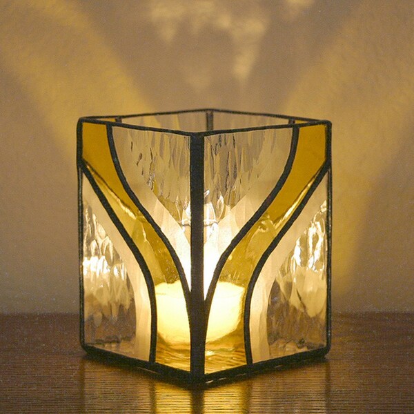 Portacandele - Stained Glass (G1275 - giallo)