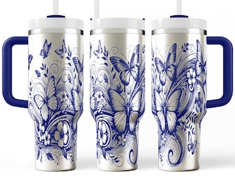 Butterfly Floral 40 oz Tumbler Wrap |SVG, PNG, JPG| Instant Download