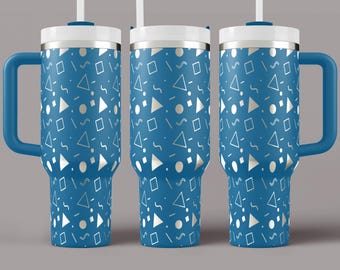 90s Retro Tumbler Wrap Laser SVG: Geometric Seamless 40oz (Digital Download)