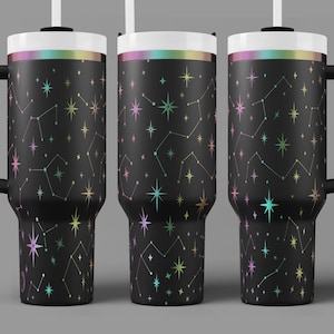 Envoltura para vaso con constelación de estrellas: diseño celestial sin costuras (SVG, PNG, JPG)