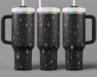 Stars Constellation Tumbler Wrap: Seamless Celestial Design (SVG, PNG, JPG)