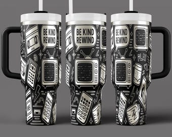 Envoltorio para vaso de película VHS retro: Diseño de los 80 y 90 grabado con láser (SVG/PNG)