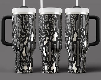 Cowgirl Cactus Paisley 40oz Tumbler Wrap: Western SVG PNG File