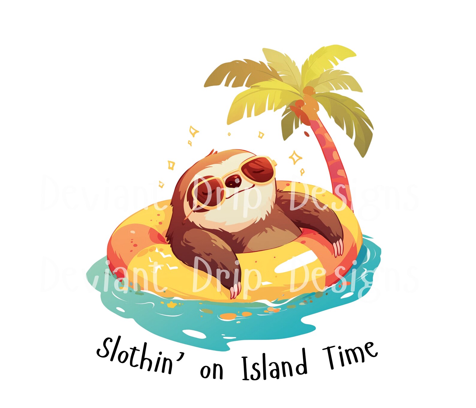 12 SLOTH Beach BUNDLE, Sloth SVG, Sloth Png, Sloth Clipart, Cute Sloth ...