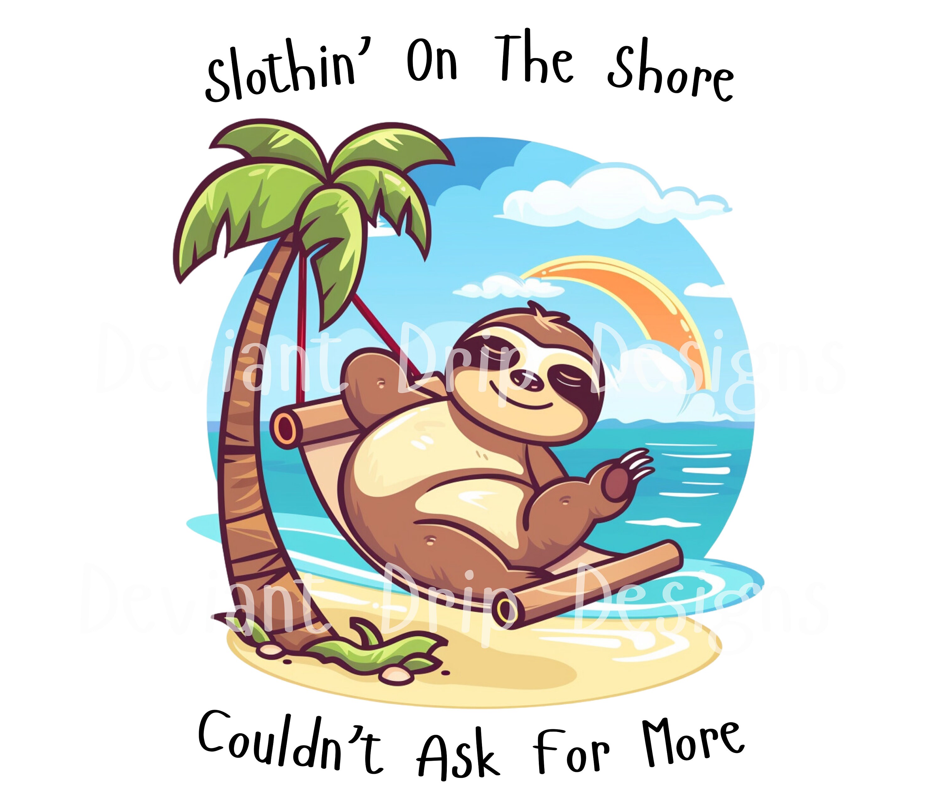 12 SLOTH Beach BUNDLE, Sloth SVG, Sloth Png, Sloth Clipart, Cute Sloth ...