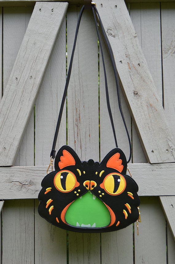 Cute Black Cat Printed Handbags For Women Thick Rope The Tote Bag