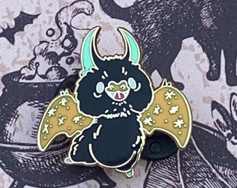 Belfry Black bat Halloween enamel pin
