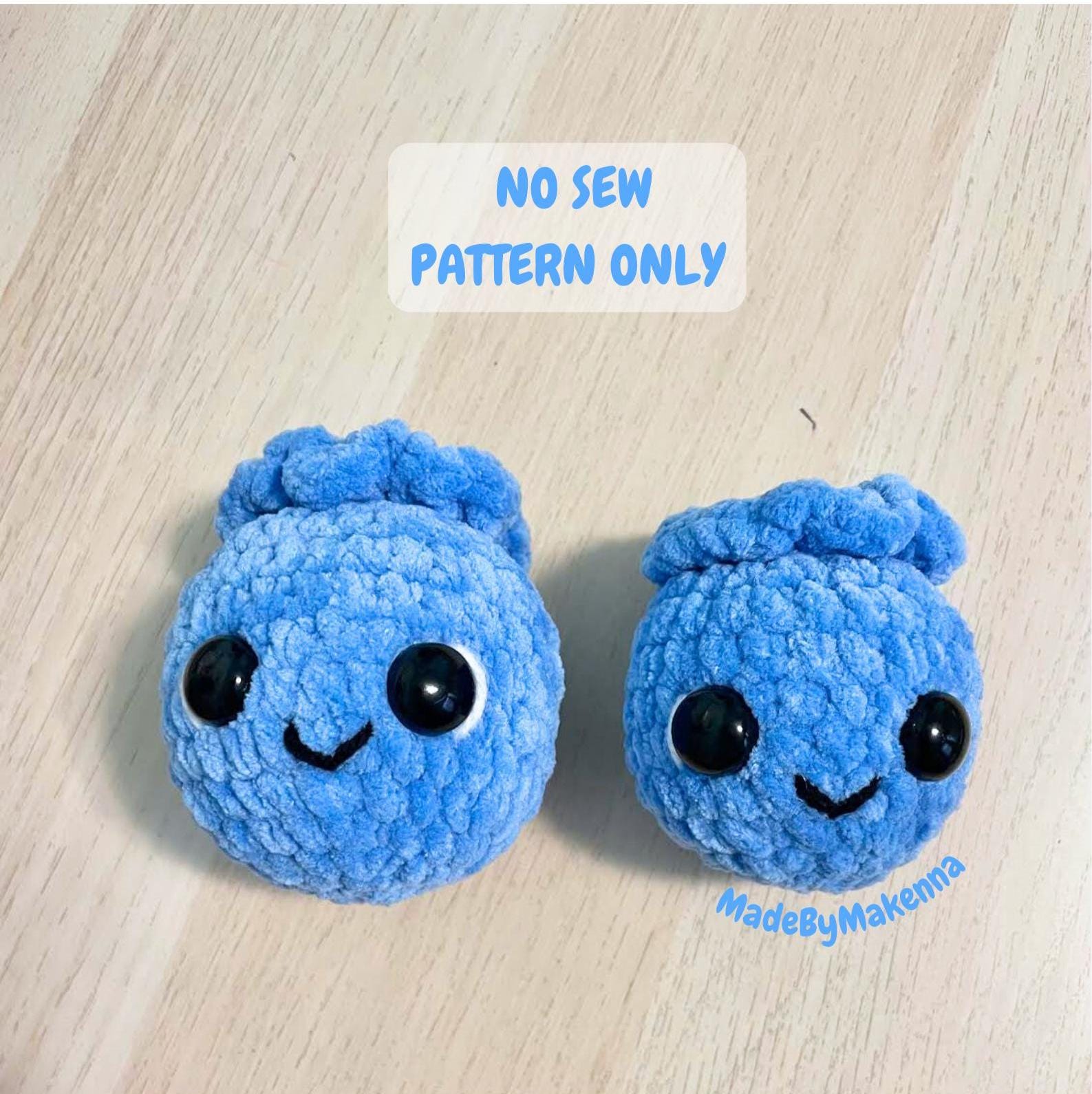 30 Blueberry Crochet Patterns for Fruit-Inspired Amigurumi, Keychains, Plushies, and More 11 No Sew Big & Small Blueberries Crochet Pattern