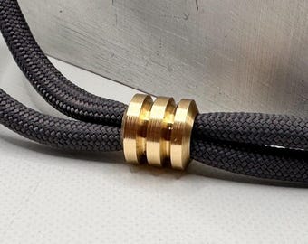 Handmade Brass EDC Lanyard Bead 003 – Heavyweight Machined Metal Bead for Knife Lanyards