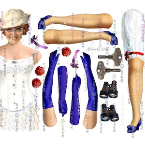 SAILOR GIRL Paper doll digital Download Doll Ballerina Papercrafts Scrapbooking Cardmaking