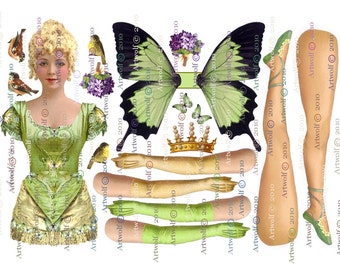 FAIRY PAPER DoLL Meadow Sweet printable Doll Ballerina Papercrafts Scrapbooking Cardmaking
