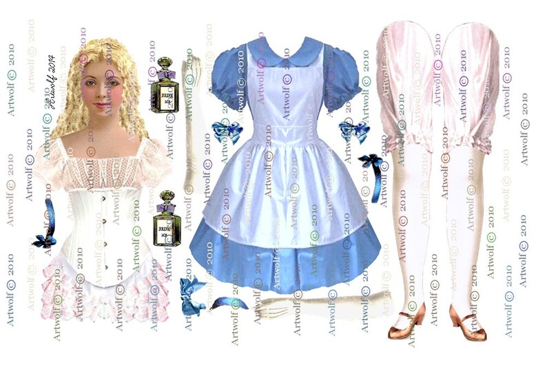 PAPER Dolls2 ALICE Wonderland Paper Dolls White Rabbit Etsy UK