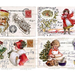 CHRISTMAS DIGITAL CARDS Printable Santa Children Lady Papercrafts Scrapbooking Cardmaking Invitations Digital Christmas