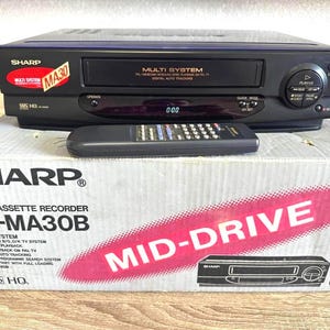 Sharp VC-MA30B Multi System VHS VCR Pal Mesecam Ntsc Tested Working w/ Remote Box