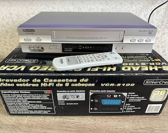 SilverCrest VCR-5100 Hi-Fi Stereo 6-Head VHS Player Recorder (NTSC) – Tested Working with Remote & Box