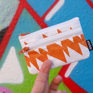 BLITZ mini Geldbeutel - handbedruckt und handgemacht, strapazierfähig und sehr leicht, weil aus Tyvek® (100 % Polyethylen).