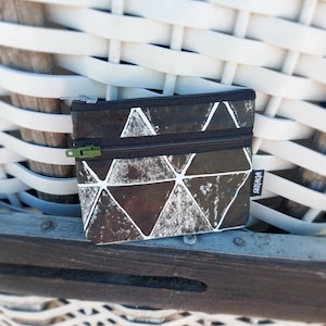 MOSAIK mini Geldbeutel - handbedruckt und handgemacht, strapazierfähig und sehr leicht, weil aus Tyvek® (100 % Polyethylen).